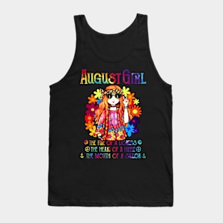 August Girl The Soul Of A Sunflower Shirt Funny Gifts Women Tank Top